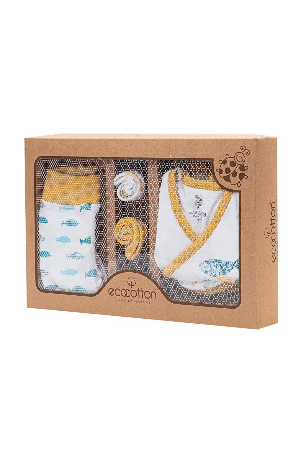 Dodo Baby 5-Piece Hospital Bodysuit Set 100% Organic Cotton Newborn Yellow 0-3 Months