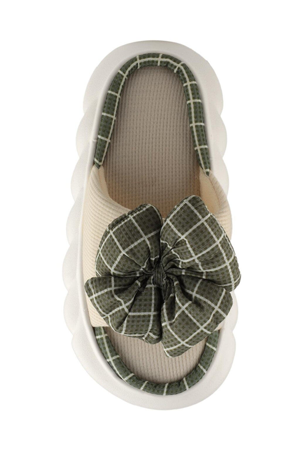 EA22SK028 Women Home Slippers Beige / Green