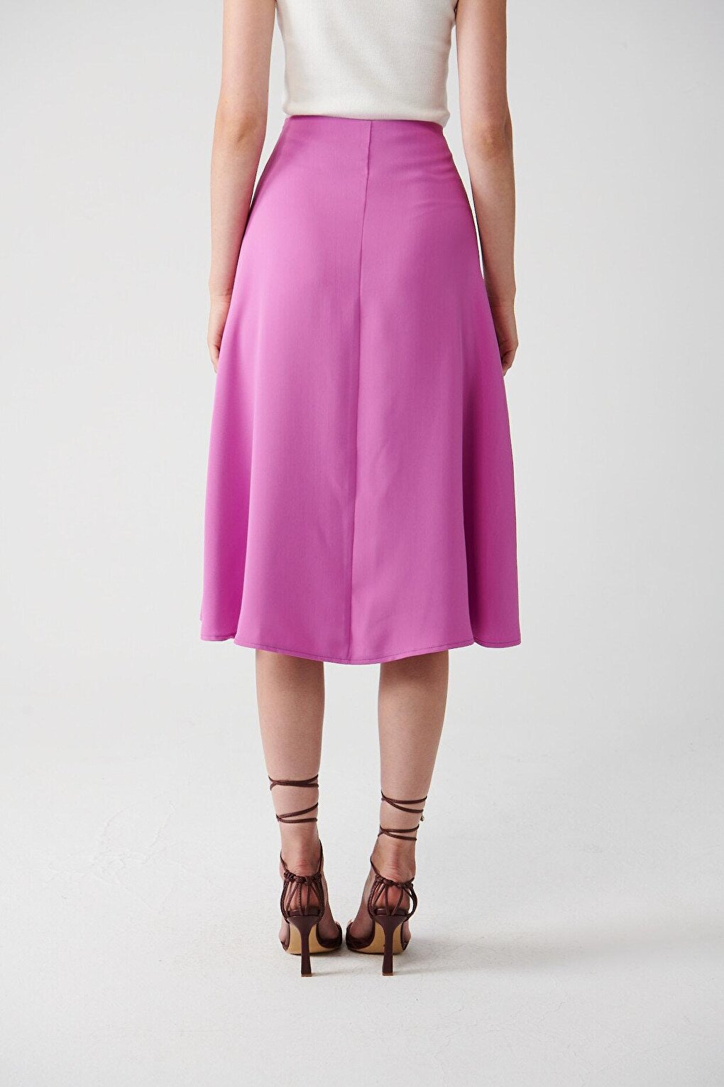 Solid Color Skirt with Slit Detail