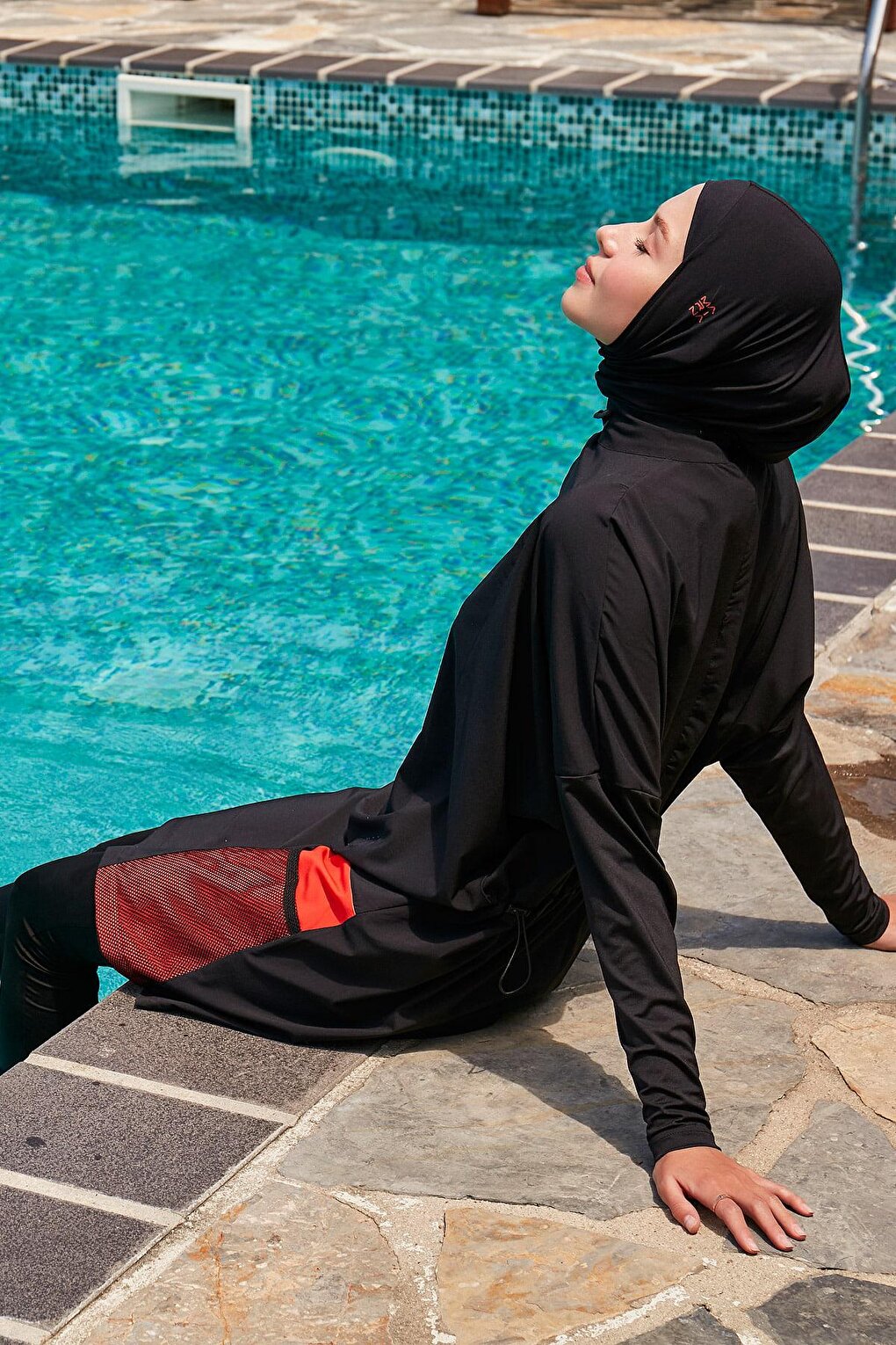 Black Fully Covered Hijab Swimsuit M2323