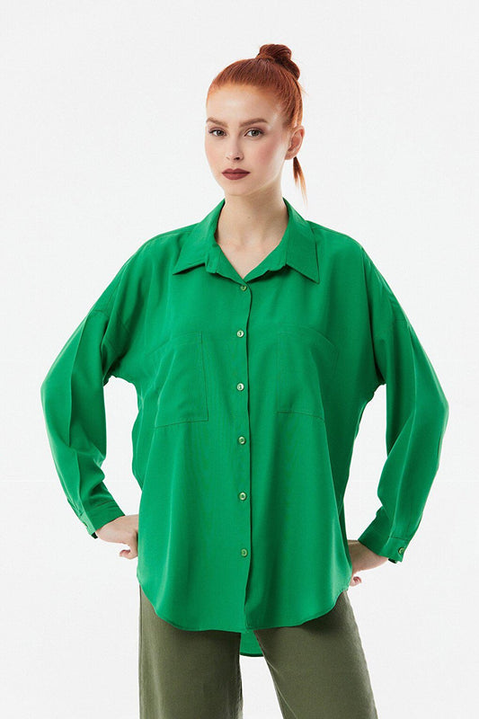 Casual Shirt with Long Back and Double Pockets