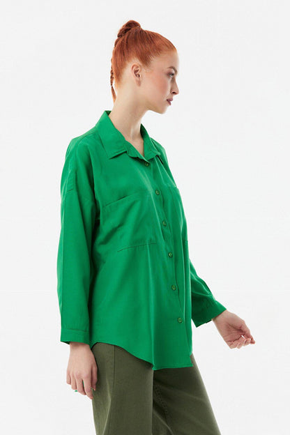 Casual Shirt with Long Back and Double Pockets