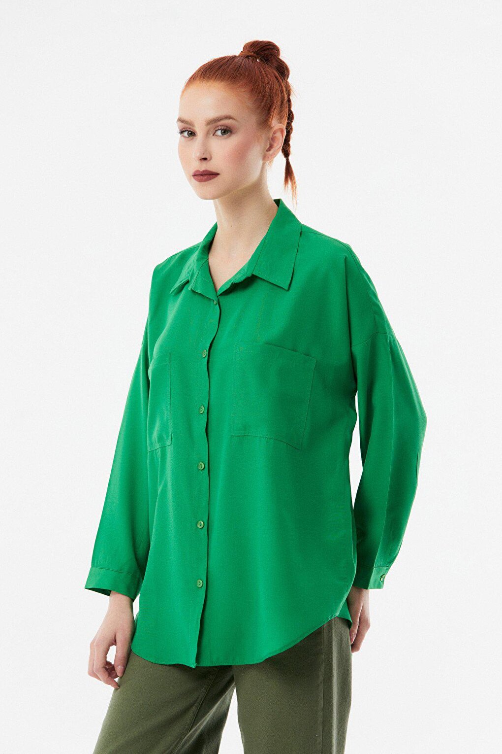 Casual Shirt with Long Back and Double Pockets