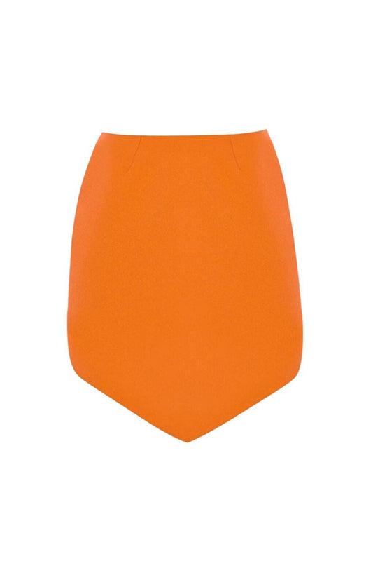 Orange Triangle Cut Mini Skirt