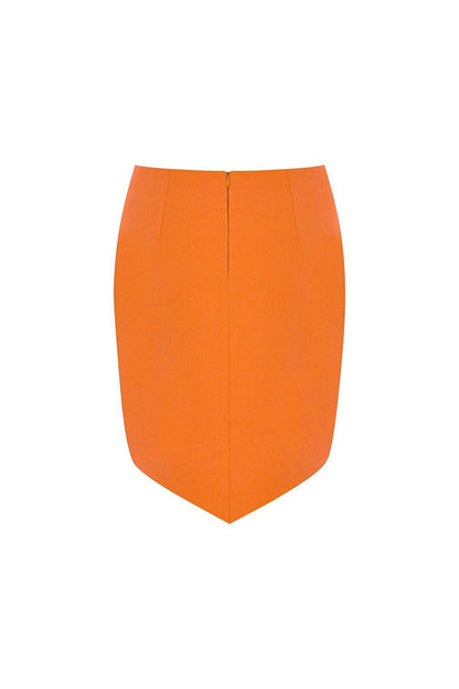 Orange Triangle Cut Mini Skirt