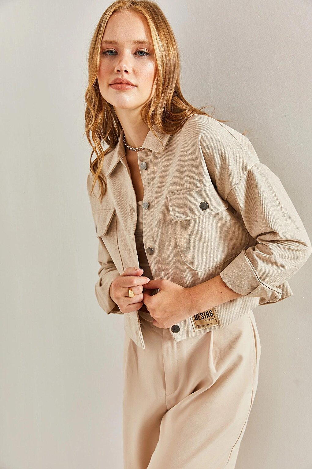 Women's Double Pocket Gabardine Jacket