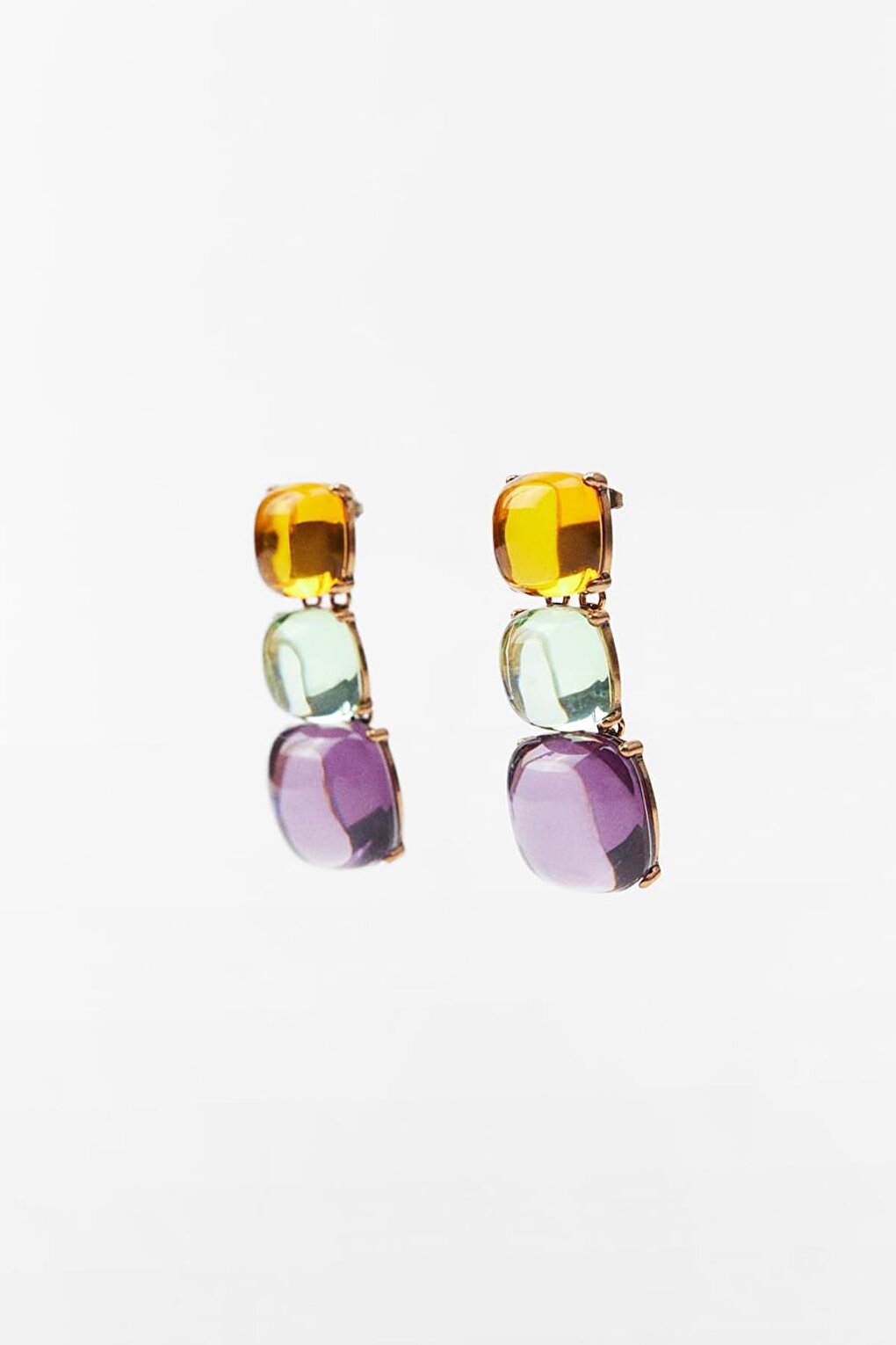 Three Color Resin Earrings