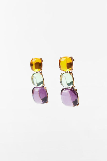 Three Color Resin Earrings