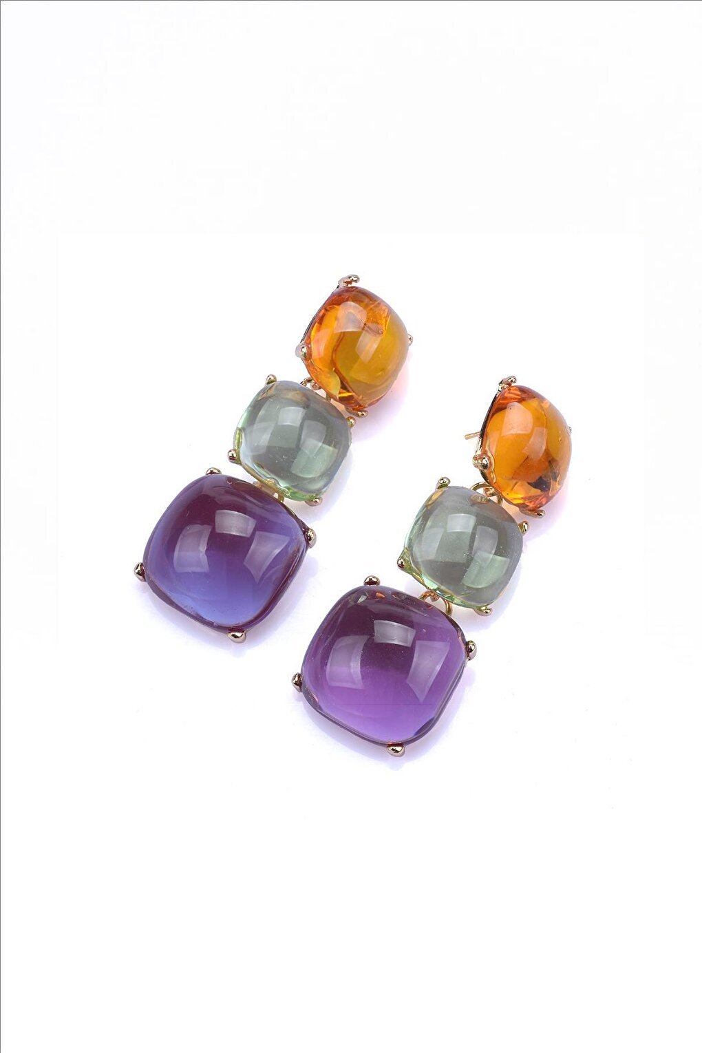 Three Color Resin Earrings