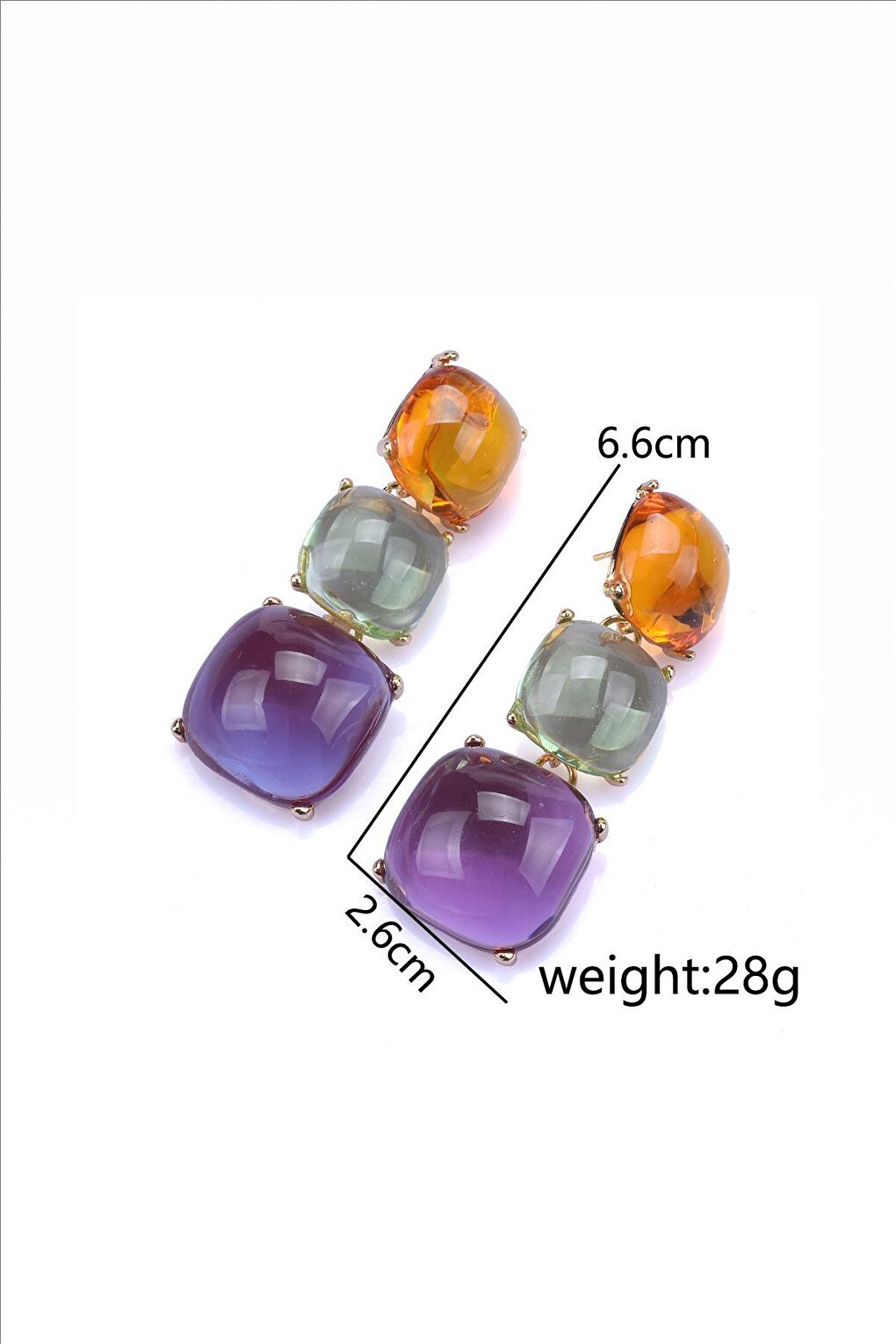 Three Color Resin Earrings