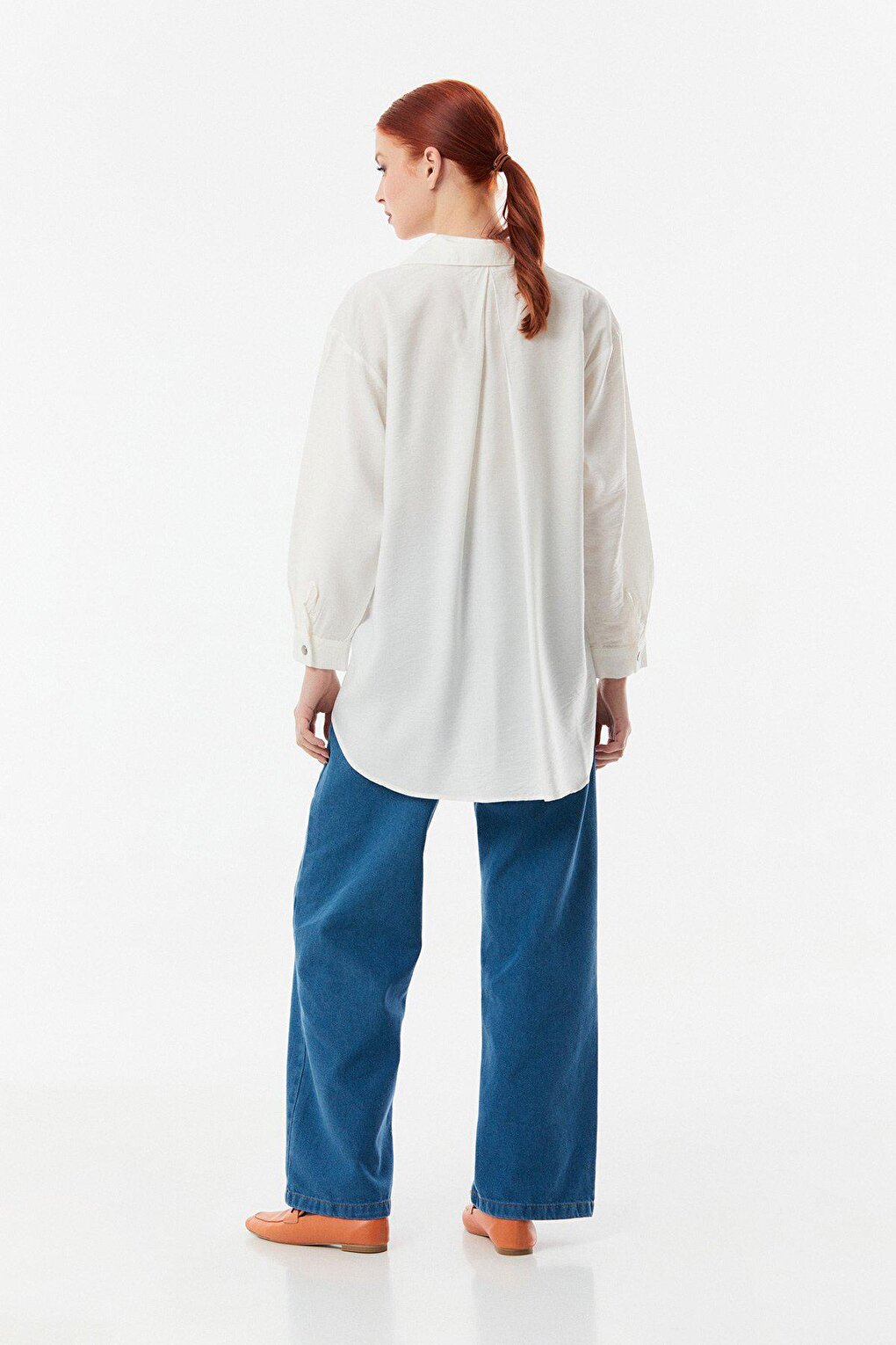 Single Pocket Ayrobin Fabric Oversize Shirt