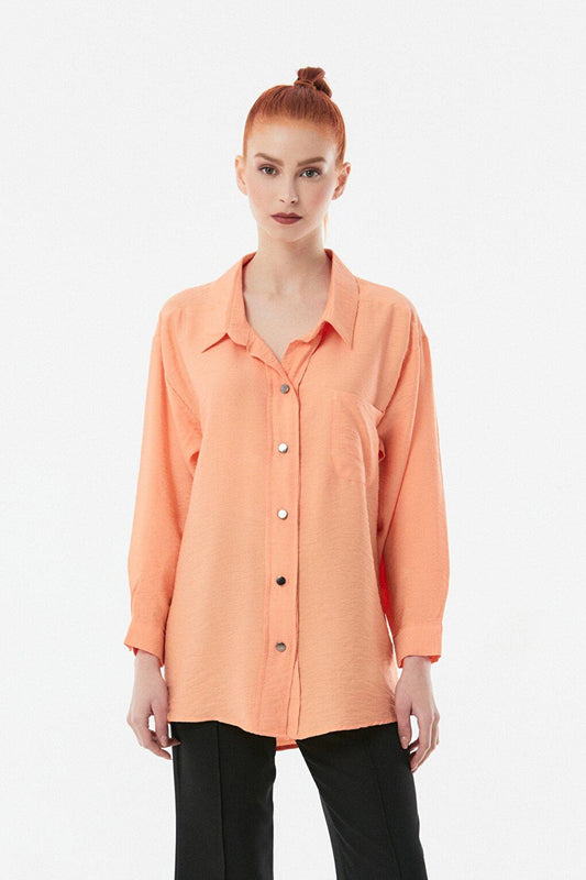 Single Pocket Ayrobin Fabric Oversize Shirt