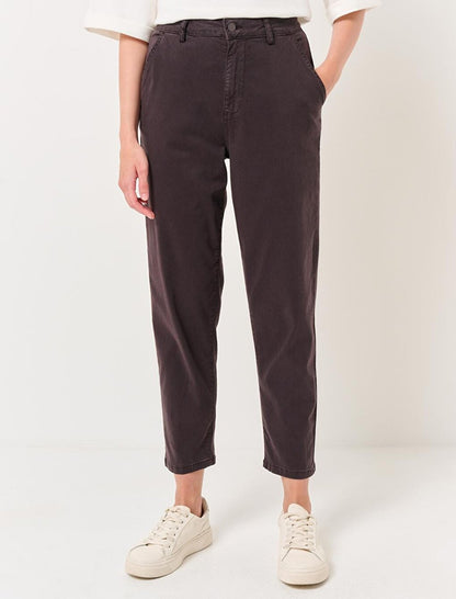 Brown Regular Leg Pocket Gabardine Trousers