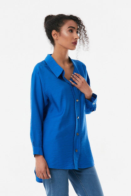 Single Pocket Ayrobin Fabric Oversize Shirt