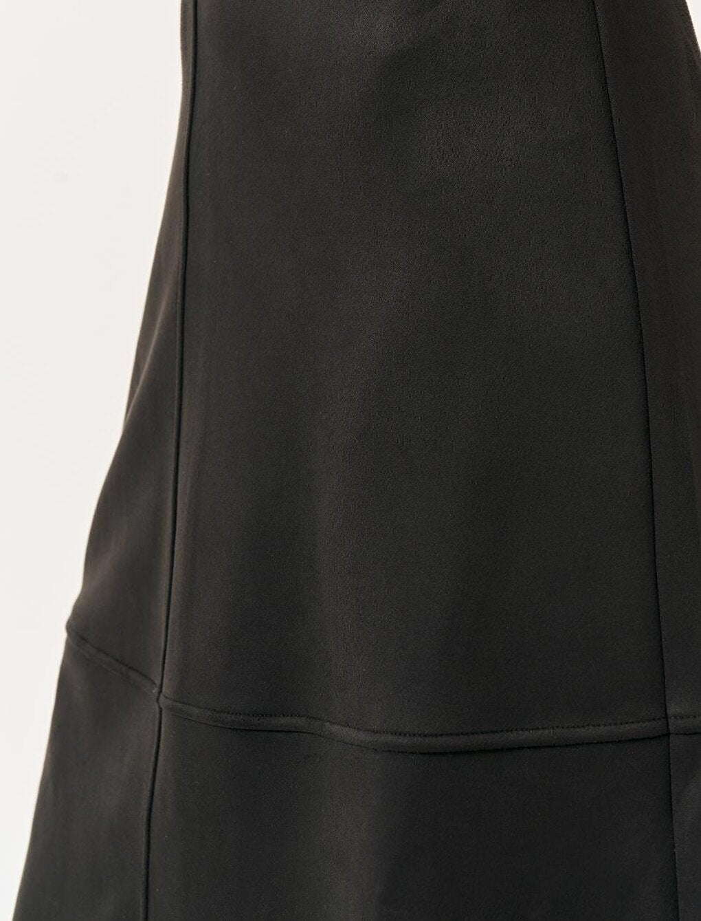 Black Normal Waist Knitted Suede Midi Skirt