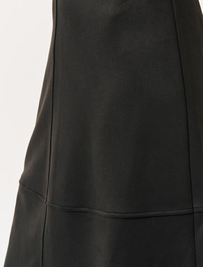 Black Normal Waist Knitted Suede Midi Skirt