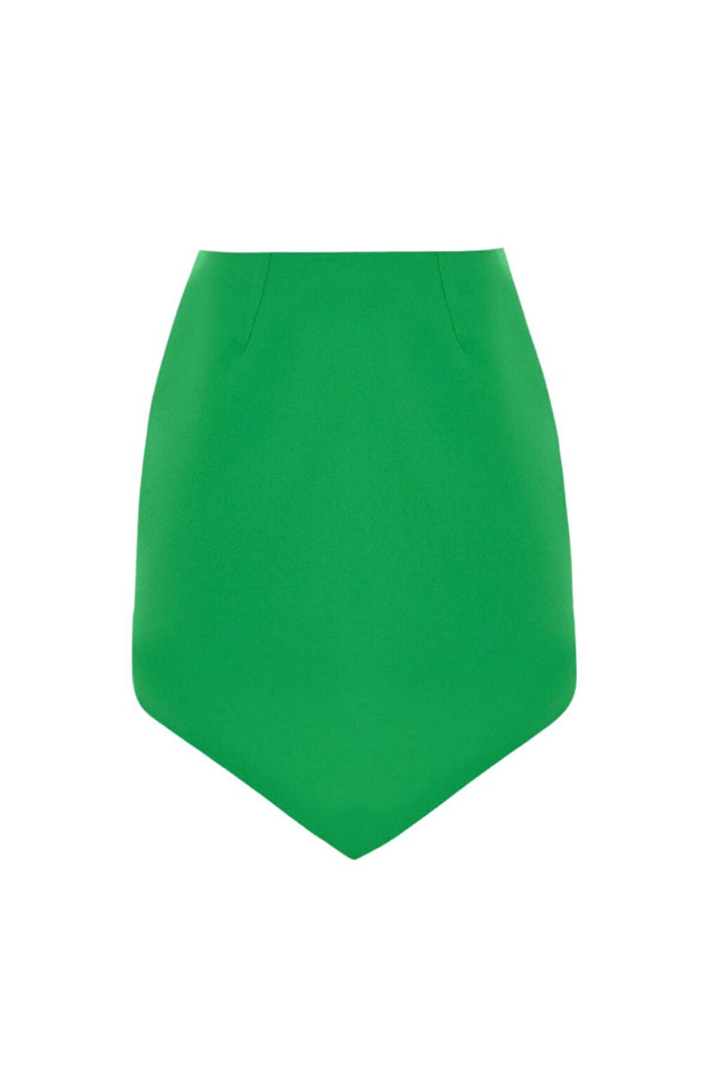 Green Triangle Cut Mini Skirt