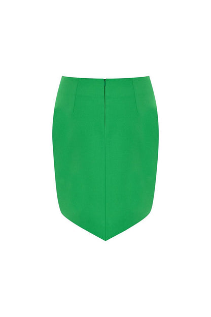 Green Triangle Cut Mini Skirt