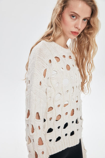 Wide Hole Sweater Cream