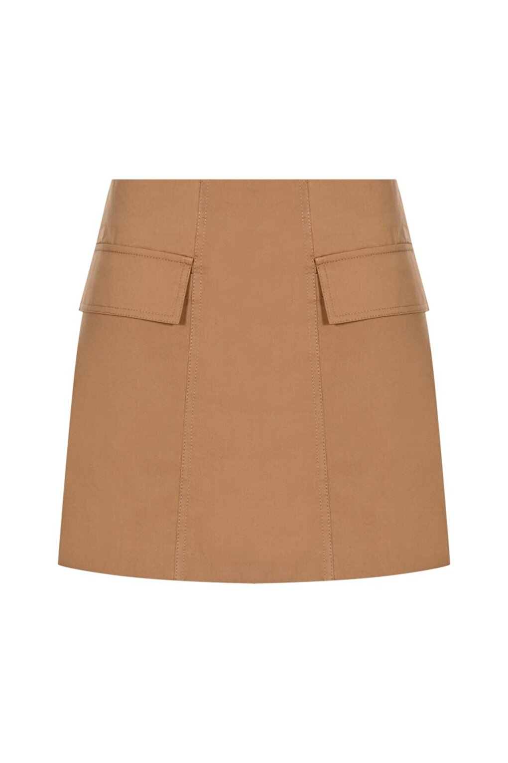 Camel Color Cotton Pocket Skirt