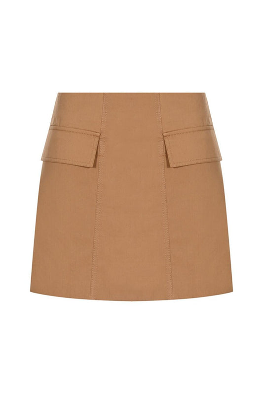 Camel Color Cotton Pocket Skirt