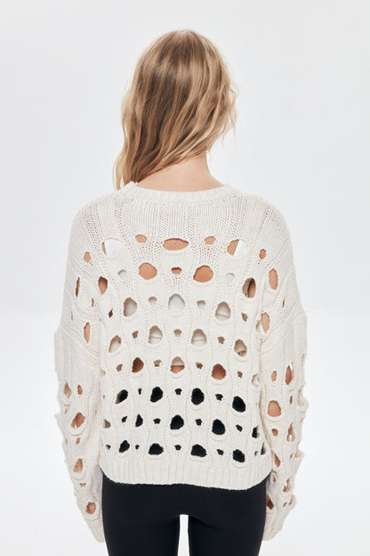 Wide Hole Sweater Cream