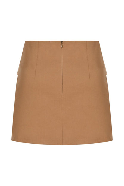 Camel Color Cotton Pocket Skirt