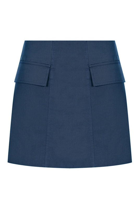 Indigo Color Cotton Pocket Skirt