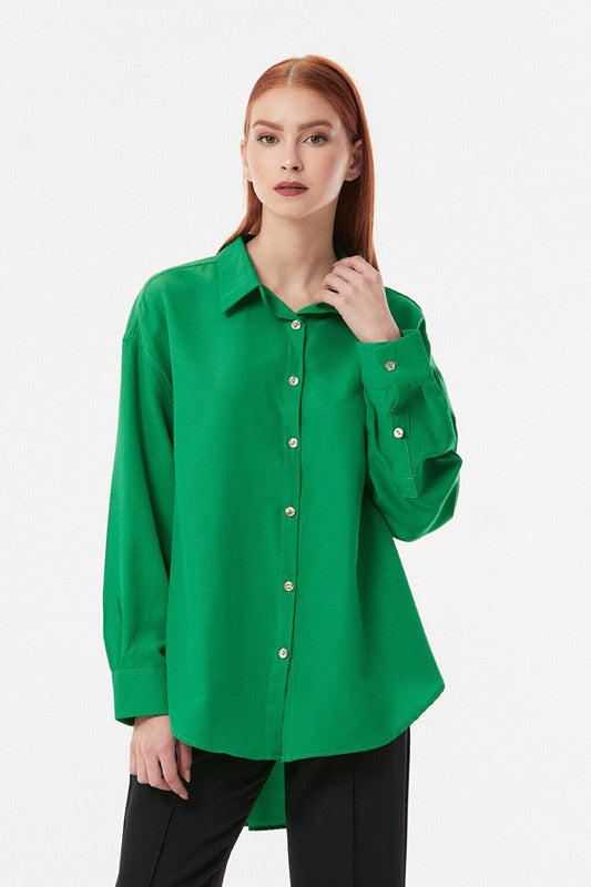 Basic Oversize Shirt with Buttons on the Back