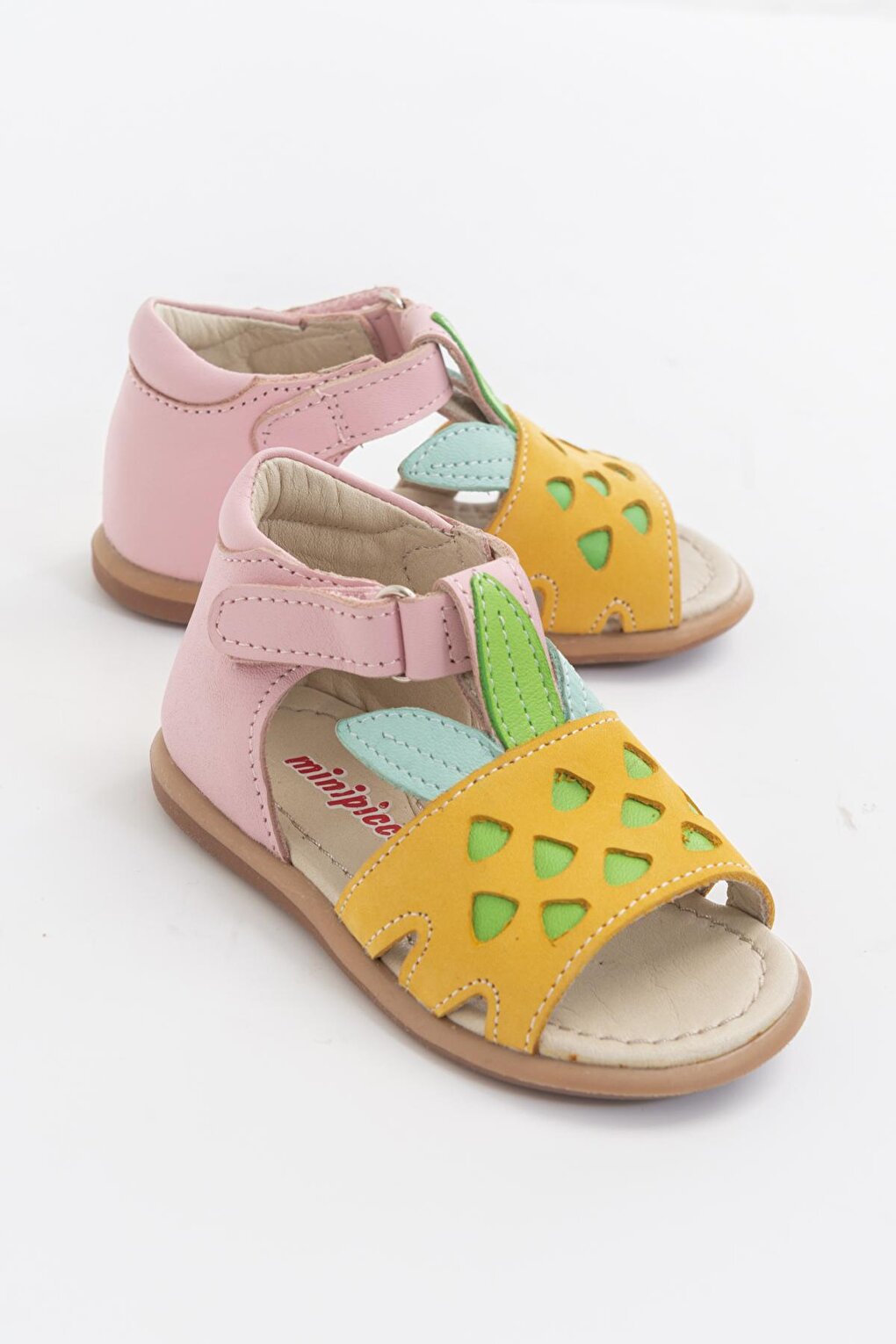 Girl's Yellow Leather healthy Supported Sandals