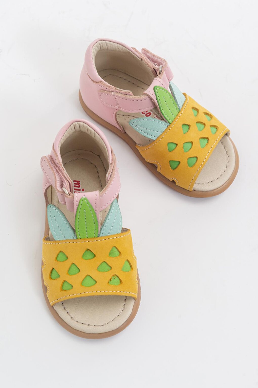 Girl's Yellow Leather healthy Supported Sandals