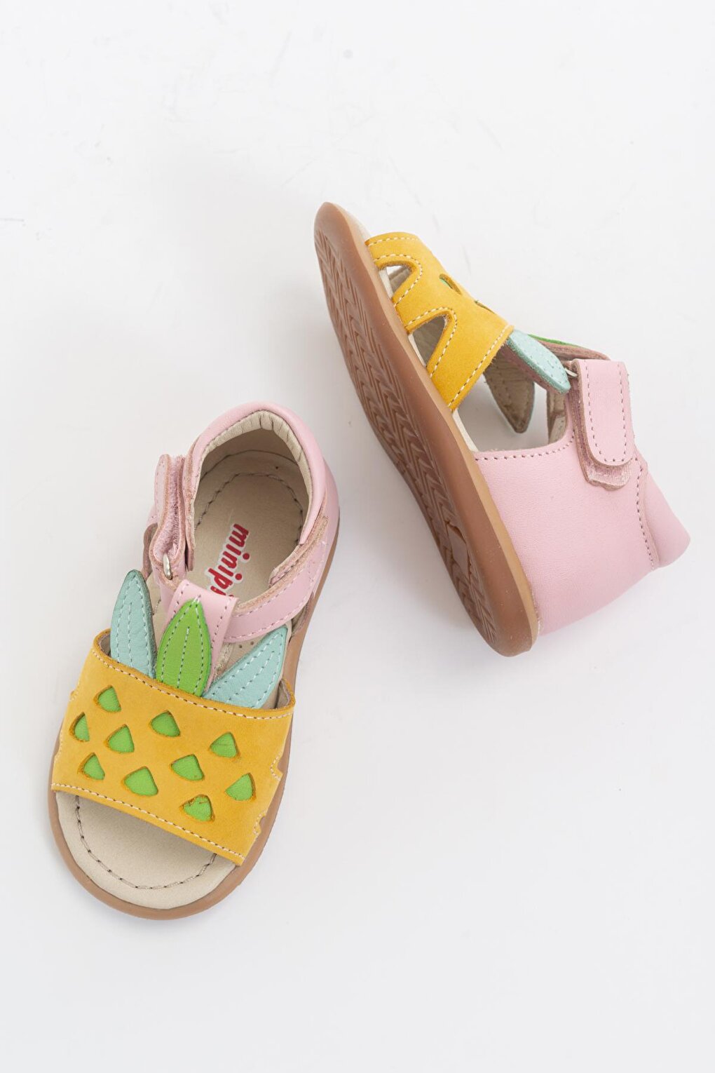 Girl's Yellow Leather healthy Supported Sandals