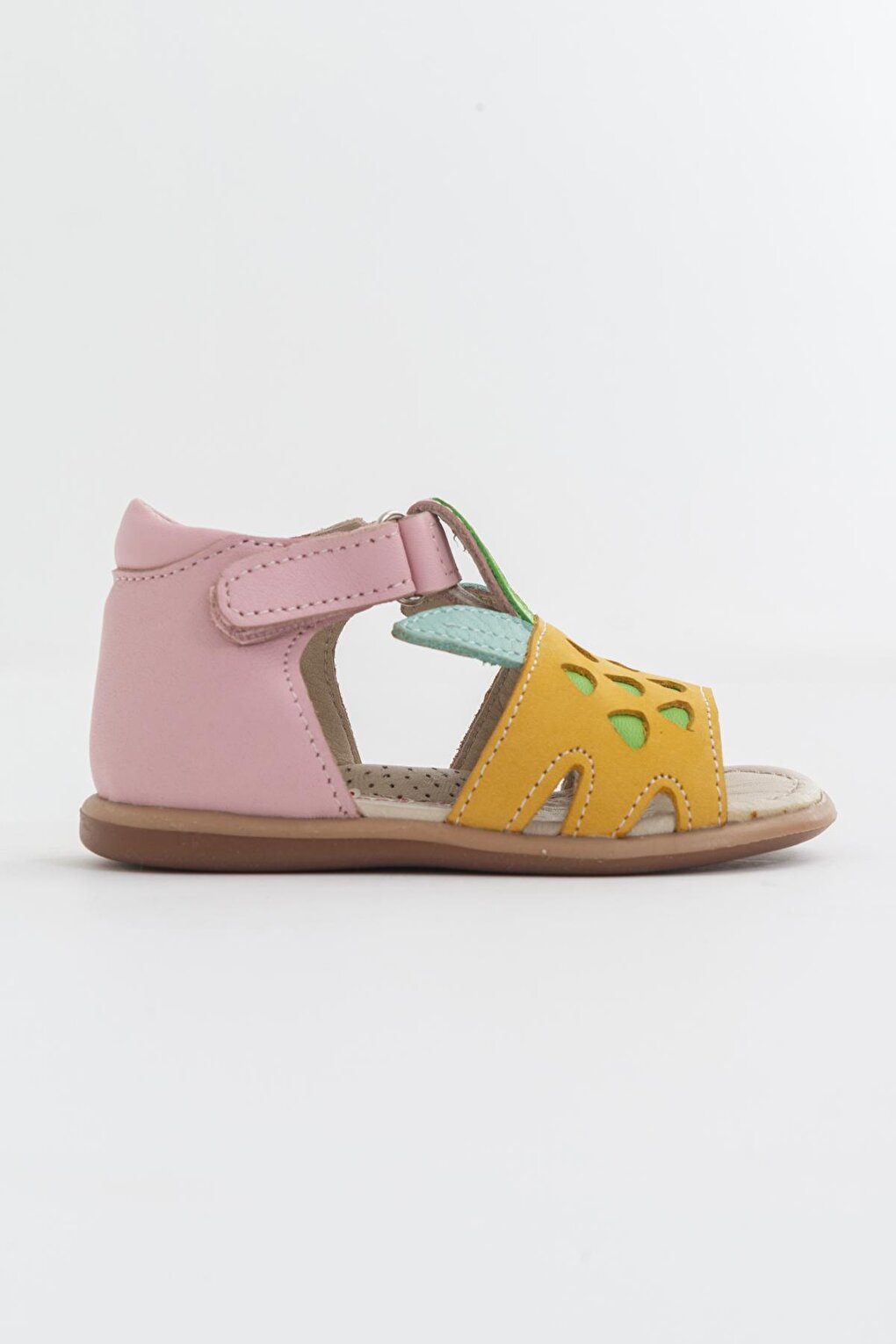 Girl's Yellow Leather healthy Supported Sandals