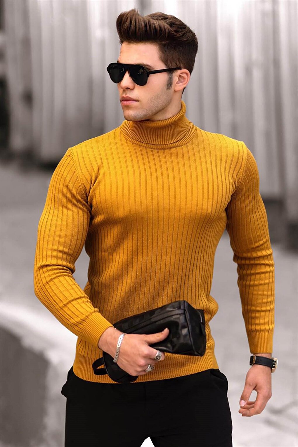 Mustard Turtleneck Sweater 4662