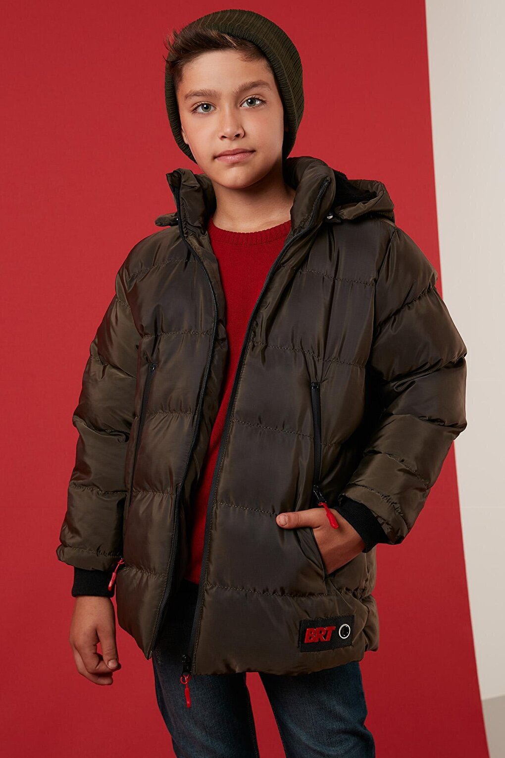 Removable Hooded Puffer Coat with Plush Lining 5763038