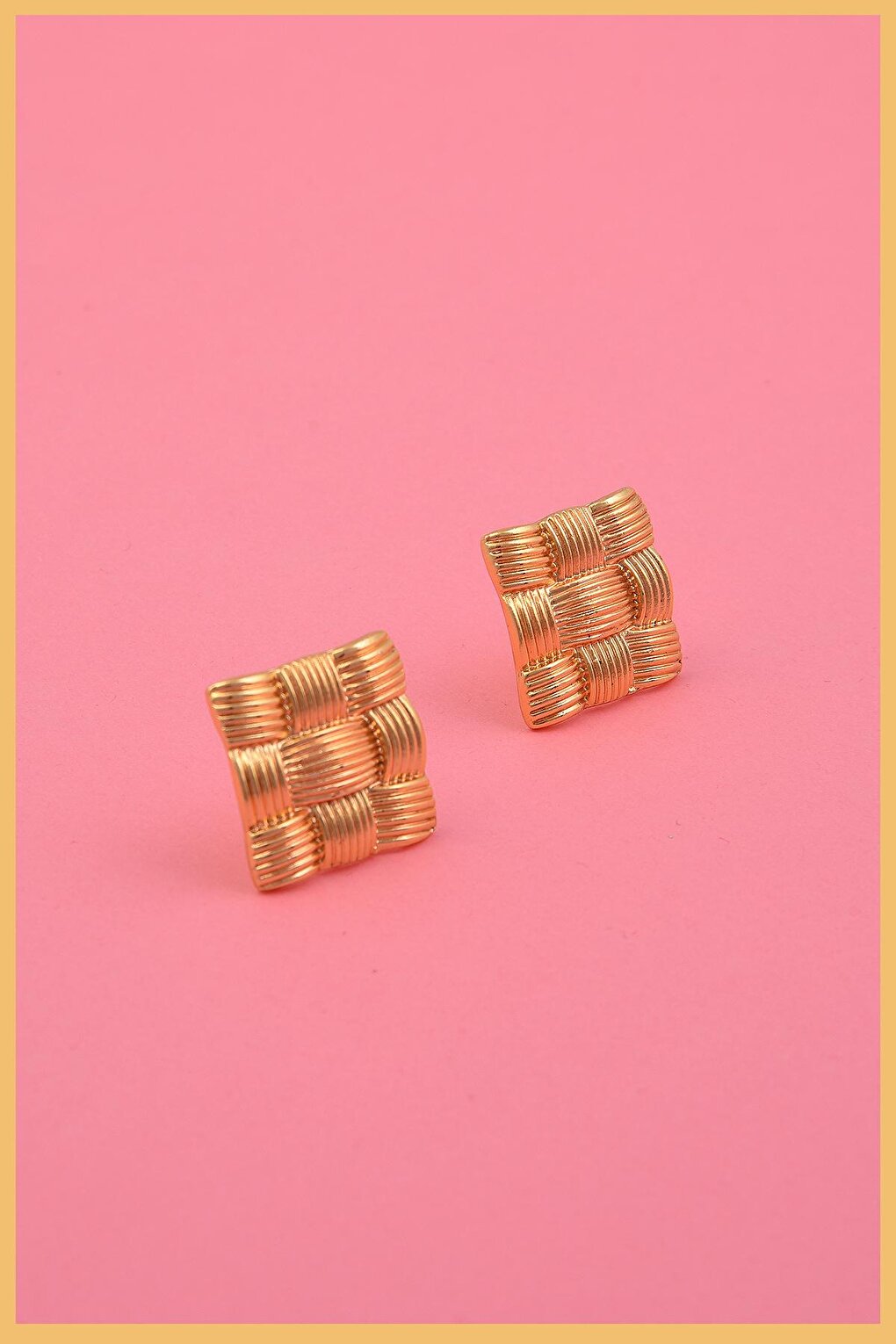 Gold Plated Wicker Braid Earrings