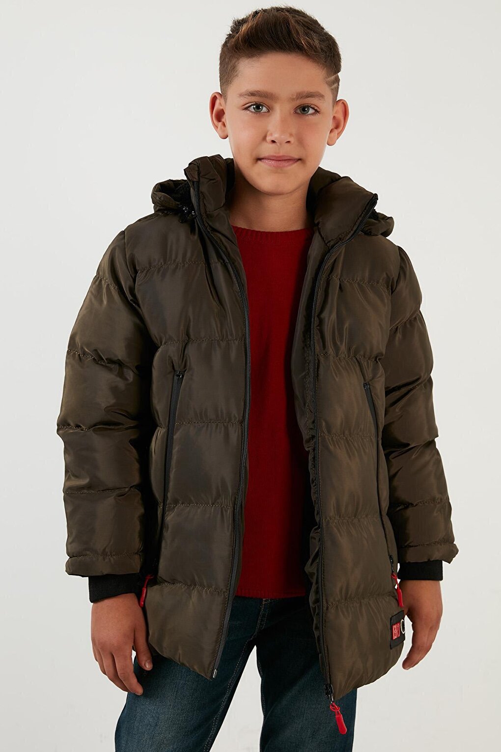 Removable Hooded Puffer Coat with Plush Lining 5763038