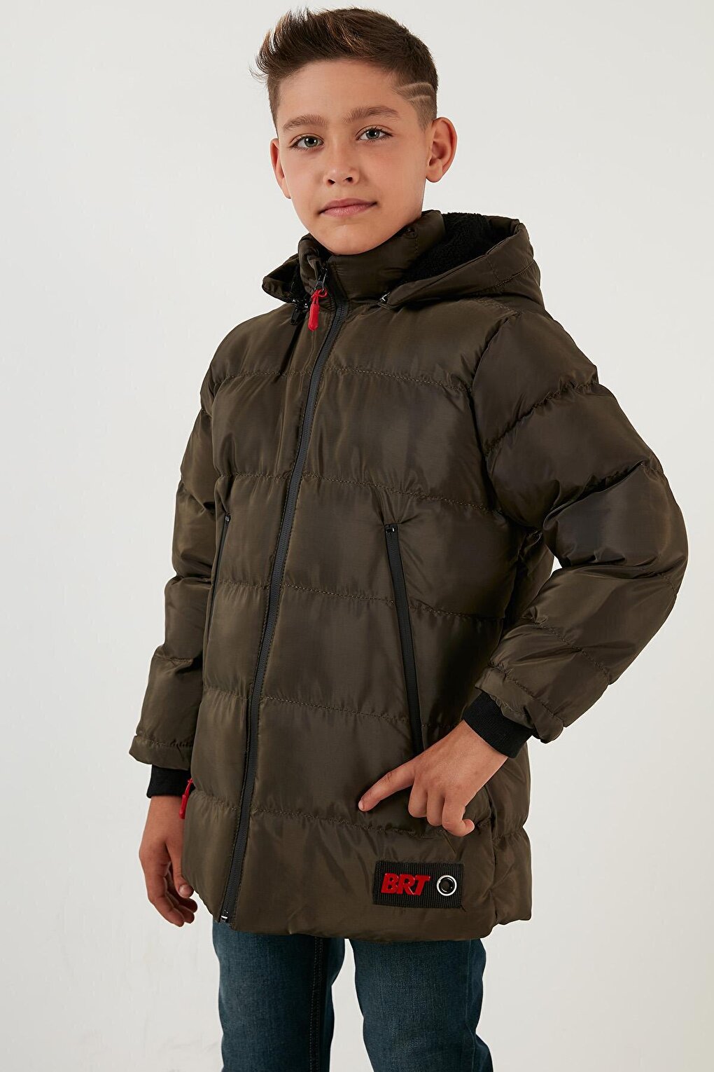 Removable Hooded Puffer Coat with Plush Lining 5763038