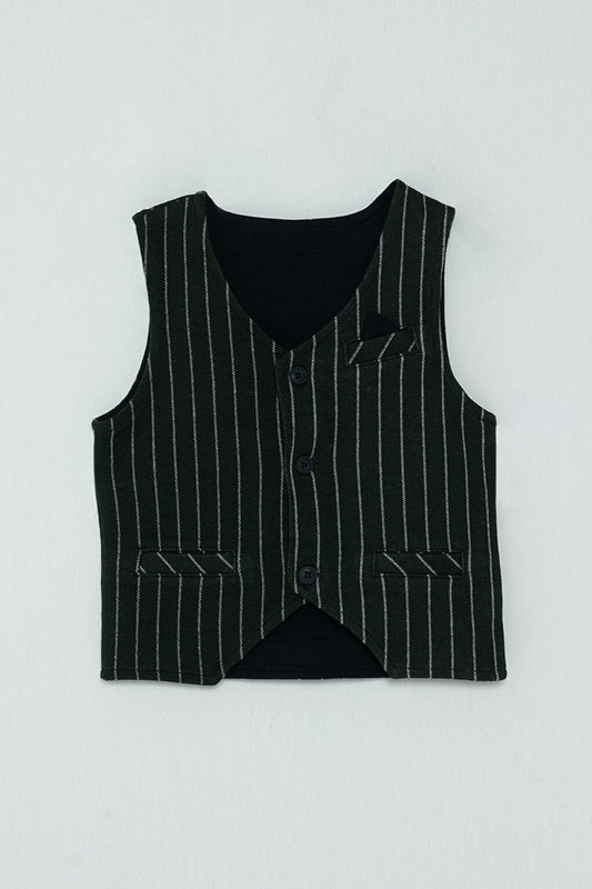 Striped Front Buttoned Baby Boy Vest