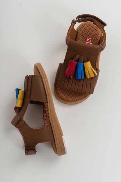 Girl's Tan Leather healthy Supported Children's Sandals