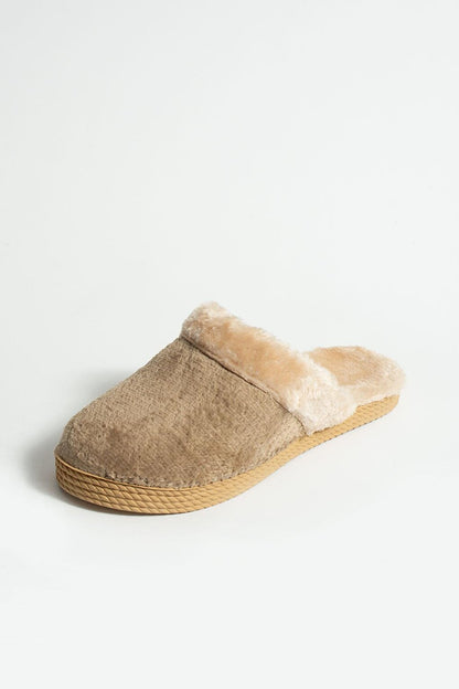 Soft Straw Sole Fur Women's House Slippers P01-010-23