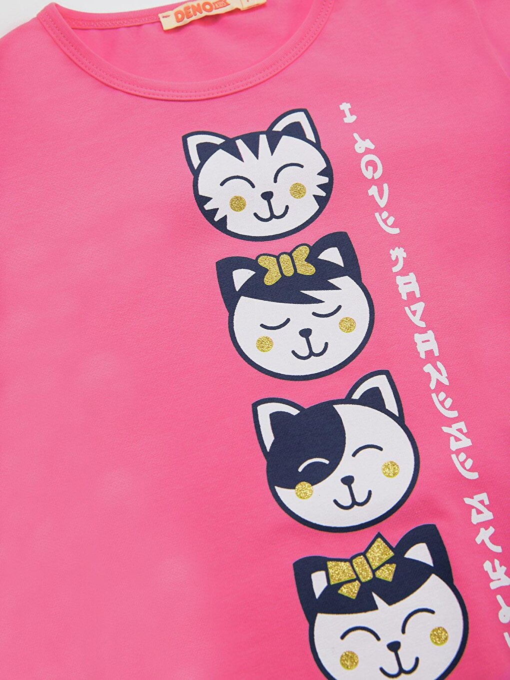 Japan Cats Girl's T-shirt Pants Suit