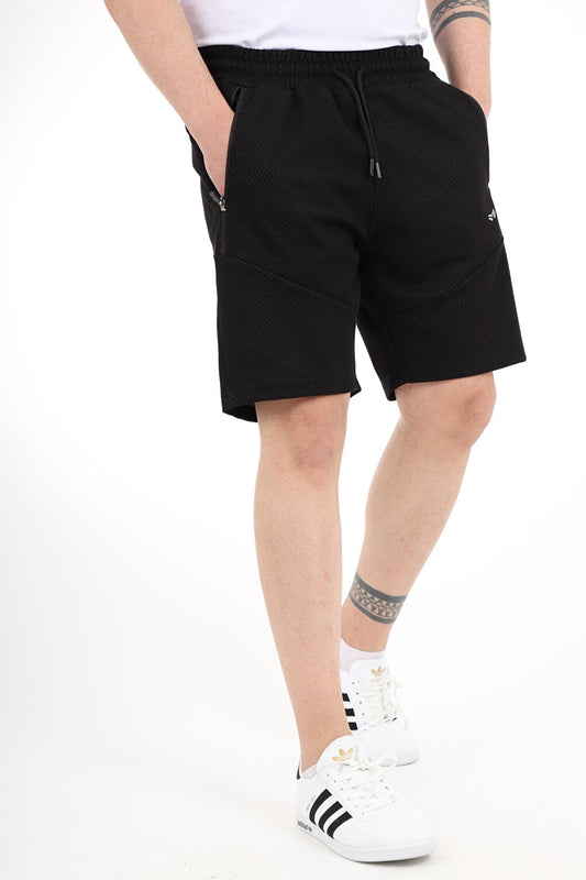 Wrapped Sports Shorts with Zipper Pockets 7046