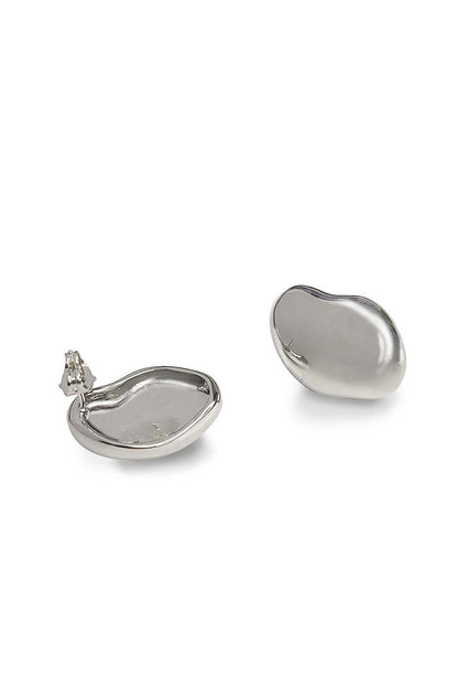 Minimalist Silver Color Flat Button Earring