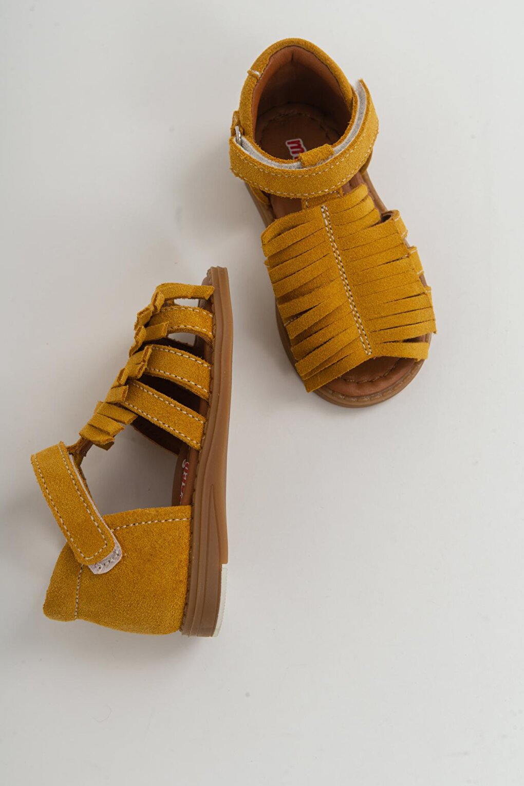 Girl's Yellow Leather Children's Sandals with healthy Support