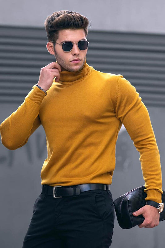 Mustard Turtleneck Sweater 4656