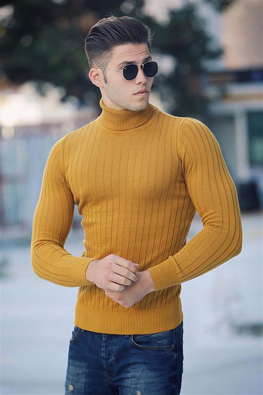 Yellow Turtleneck Sweater 4352