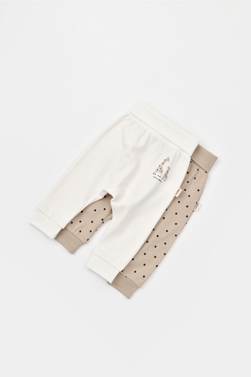 Organic Giraffe Patterned Baby 2-Piece Sweatpants Trousers