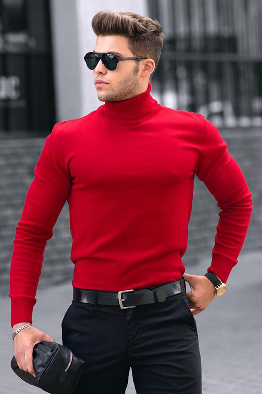 Red Turtleneck Sweater 4656