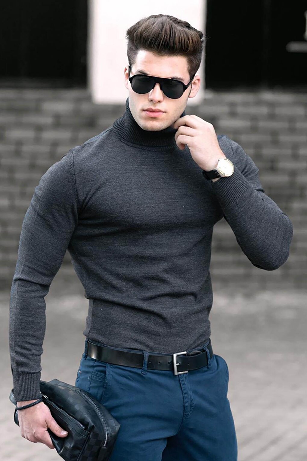 Anthracite Turtleneck Sweater 4656